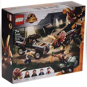 Lego Jurassic World 76950 Triceratops Pickup Truck Ambush Dinosaur New Retired